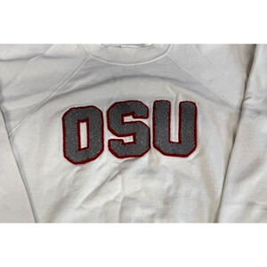 Vintage Ohio State Buckeyes OSU Embroidered white gray Sweatshirt Large 42/44